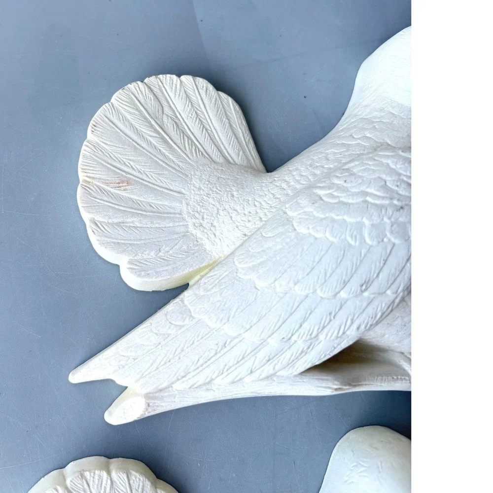 Vintage 1976 Burwood Products White Dove Wall Hanging‎ Set 2024 MCM Birds 2pc